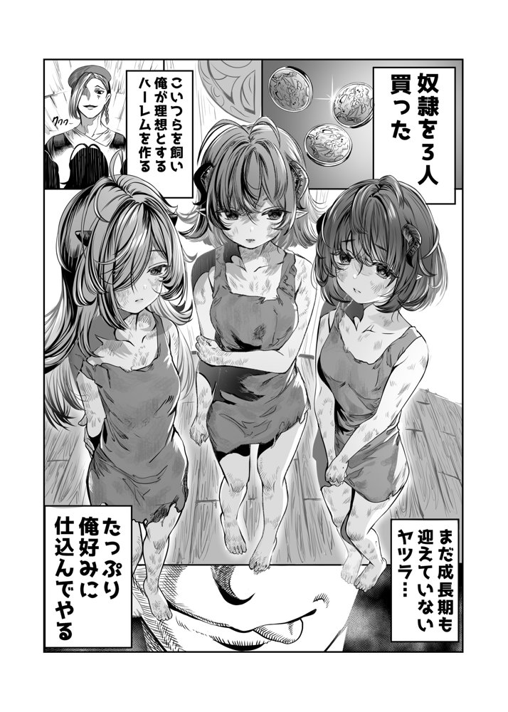 奴◯を調教してハーレム作る〜育てた奴◯たちと純愛ハーレムHするまでの話〜 無料エロ漫画 raw エロ同人誌画像 001