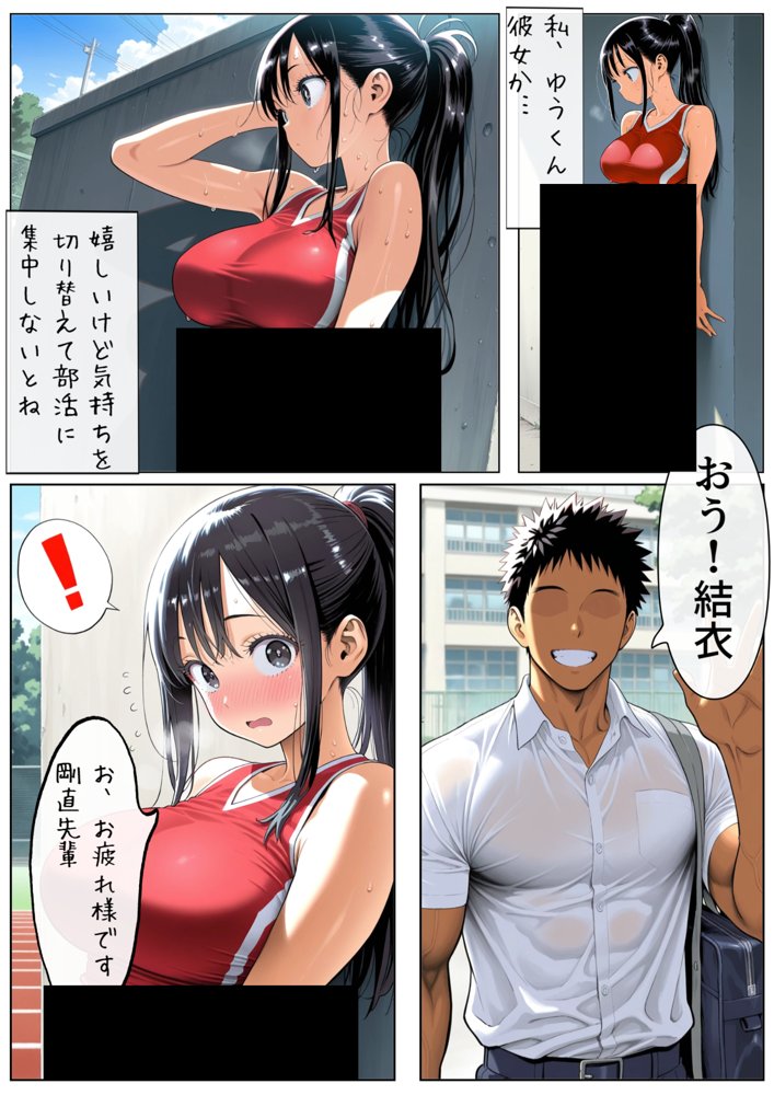 男女交際禁止の学校で隠れて付き合っていたら巨根の先輩にバレて潮吹きアクメさせられた話 無料エロ漫画 raw エロ同人誌画像 009