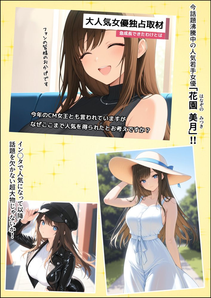 一獲千女〜女が当たる宝くじで一等を当てた男〜【人気若手女優編】 無料エロ漫画 raw