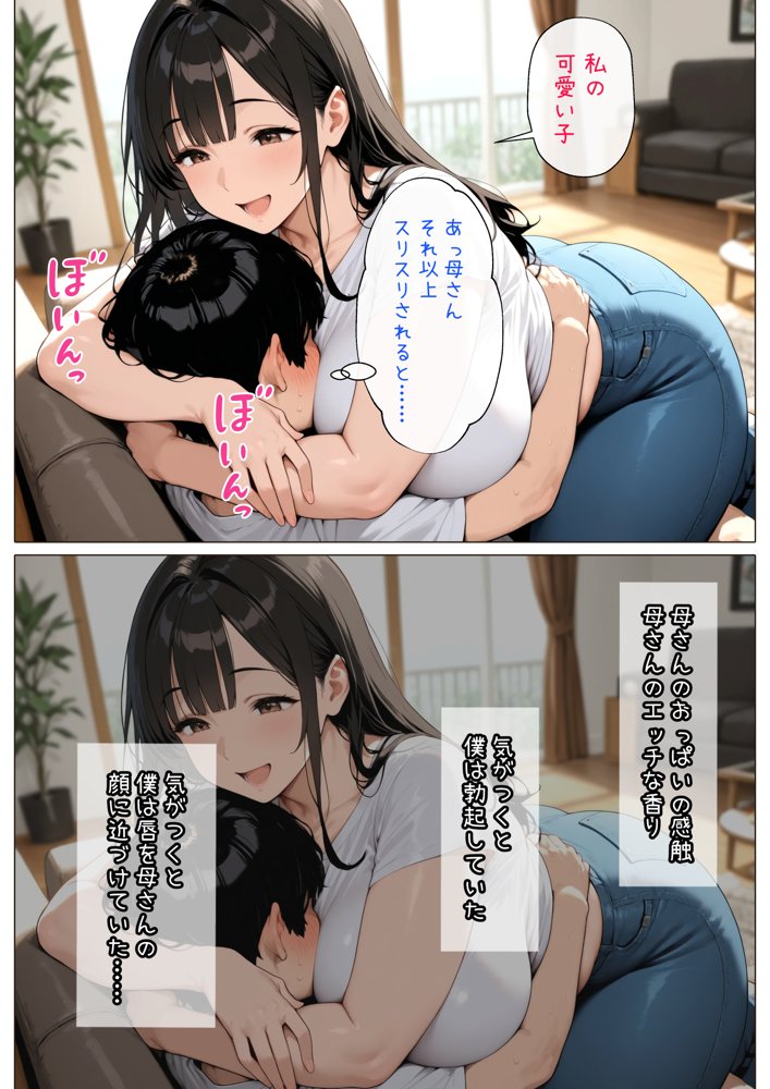 【漫画版】未亡人の母さんと実家でいちゃラブセックス 無料エロ漫画 raw エロ同人誌画像 008