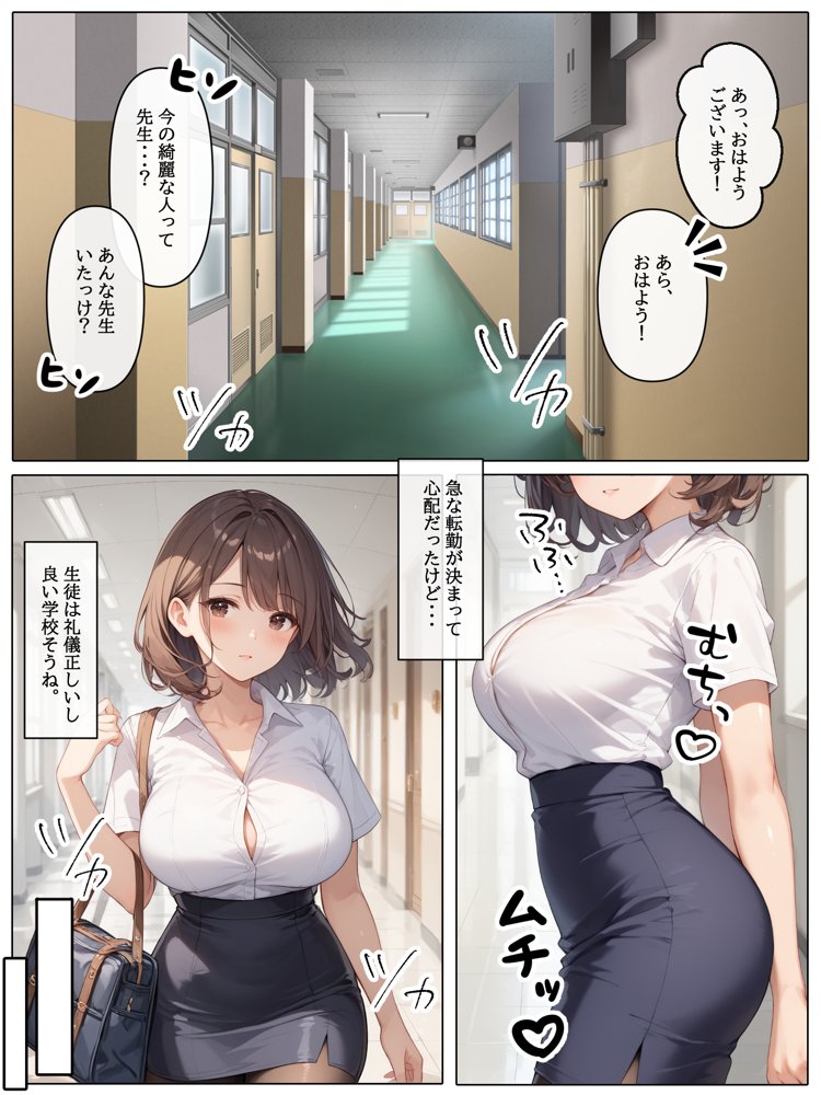 【コミック版】性処理学園〜転勤・処女教師編〜 無料エロ漫画 raw