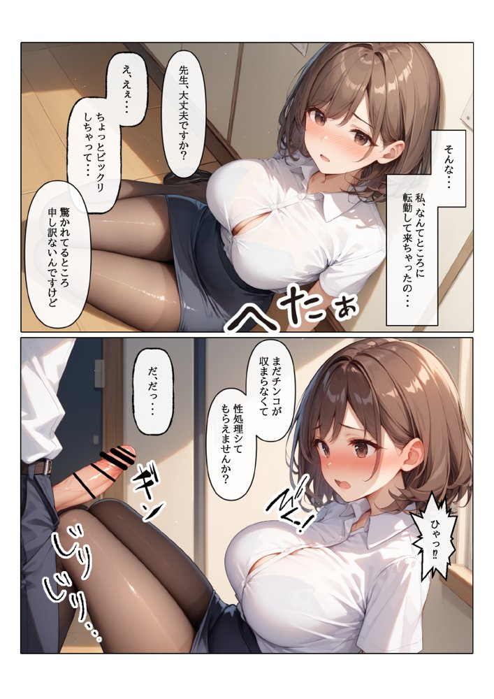 【コミック版】性処理学園〜転勤・処女教師編〜 無料エロ漫画 raw