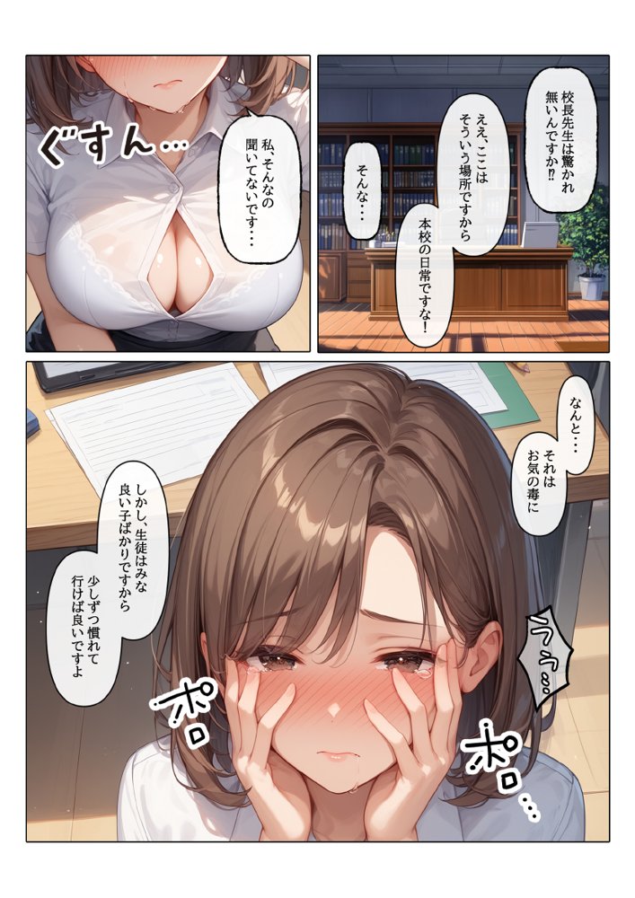 【コミック版】性処理学園〜転勤・処女教師編〜 無料エロ漫画 raw