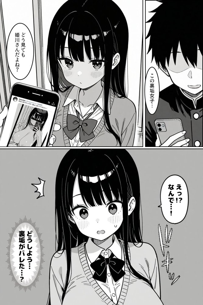 黒髪ロングで清楚なあの子が裏垢バレして専用肉オナホにされる話 無料エロ漫画 raw エロ同人誌画像 009