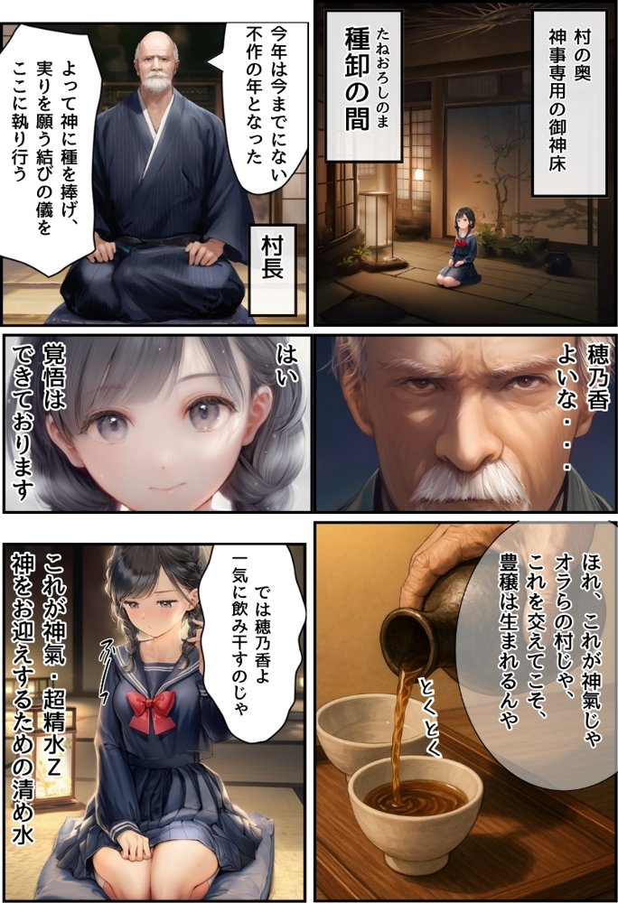 【因習村】村の飢饉を救うため差し出された僕の彼女、BMI40越えの性欲だけはいっちょ前の種付けおじさんに媚薬を飲まされ、おじさん特有のねちっこい前戯で全身べちょべちょに舐められた挙げ句、聖なる肉棒（チンカス付き）の掃除を実施！その後は遂に処女おまんこにゴールイン！入念かつ丹念にがん突きにされ、イキまくりんぐ！一晩中汗だくで連続絶頂アクメを決めさせられた話 無料エロ漫画 raw エロ同人誌画像 023