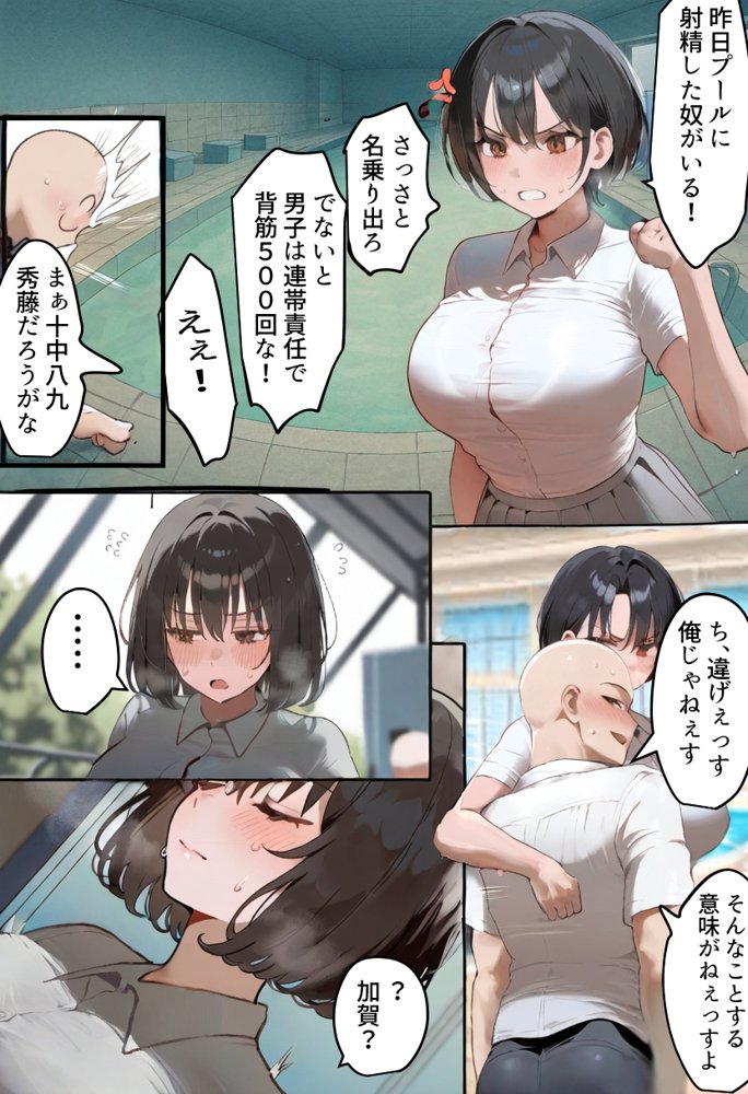 俺の爆乳競泳カノは大会裏で童貞坊主に筆下ろし強要され乳首イキから孕ませSEX漬けにされてた話 【寝取られ精液プール2】 無料エロ漫画 raw エロ同人誌画像 010