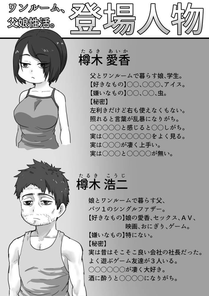 ワンルーム、父娘性活。 無料エロ漫画 raw エロ同人誌画像 002