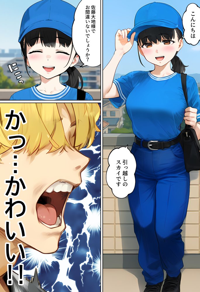 【実話】引っ越し見積もり中、新人ちゃん（22）のバキバキスマホにマチアプ通知！ヤリモク男子から「俺が」守らなきゃwww 無料エロ漫画 raw