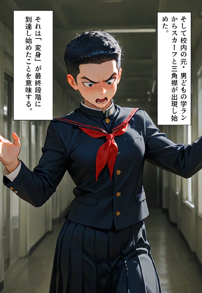 全校女体化★スクールジャッジ〜謎の美少女の裁きはセーラー服で下される〜 無料エロ漫画 raw エロ同人誌画像 051