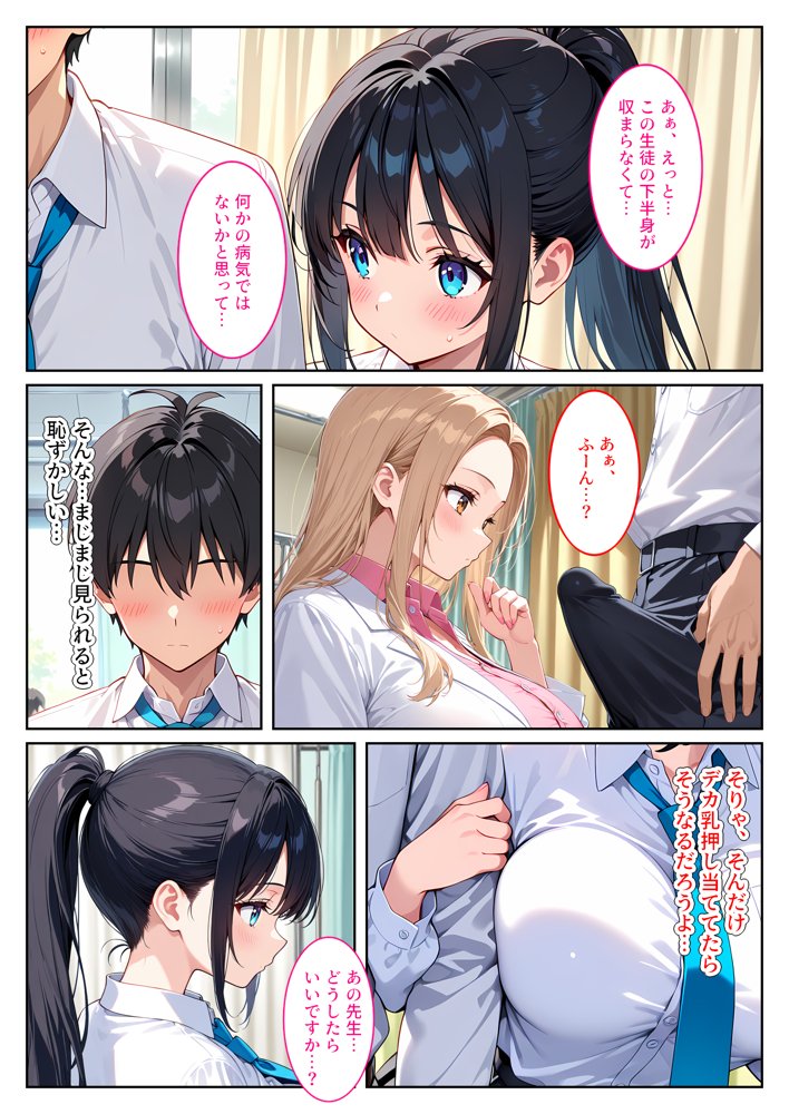 快楽に目覚めた無垢な爆乳風紀委員長とドMなギャル保健医に射精管理されています！ 無料エロ漫画 raw