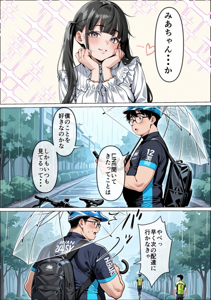 Ub●rの配達先で推しコンカフェ嬢が彼氏とヤってた話 無料エロ漫画 raw エロ同人誌画像 011