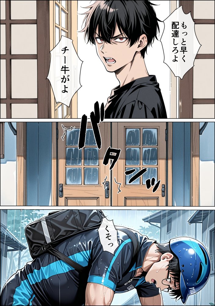 Ub●rの配達先で推しコンカフェ嬢が彼氏とヤってた話 無料エロ漫画 raw エロ同人誌画像 013