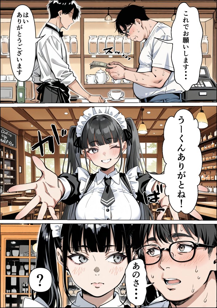 Ub●rの配達先で推しコンカフェ嬢が彼氏とヤってた話 無料エロ漫画 raw エロ同人誌画像 031
