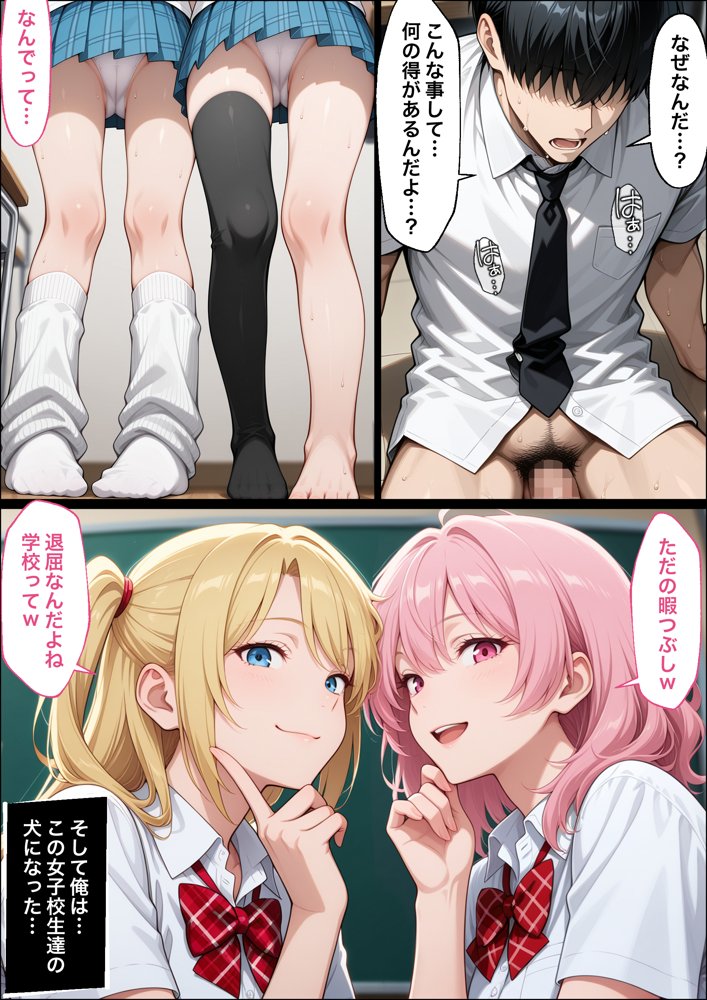 教師の俺が、なんでJKの犬に！？ドS問題児ギャル達の玩具にされ、エッチなおしおきとご褒美とXXXで無事にしつけ完了！ 無料エロ漫画 raw