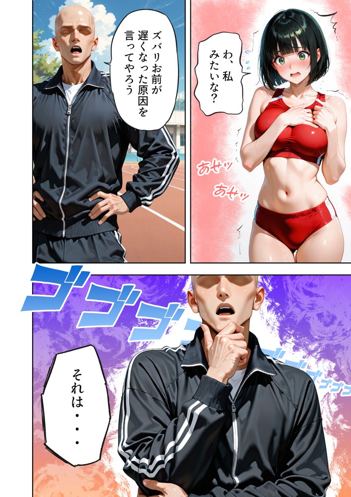 巨乳が暴れて走れませんッ！ 補欠落ちした陸上部元エースがコーチに秘密の特訓を指導してもらう話 無料エロ漫画 raw