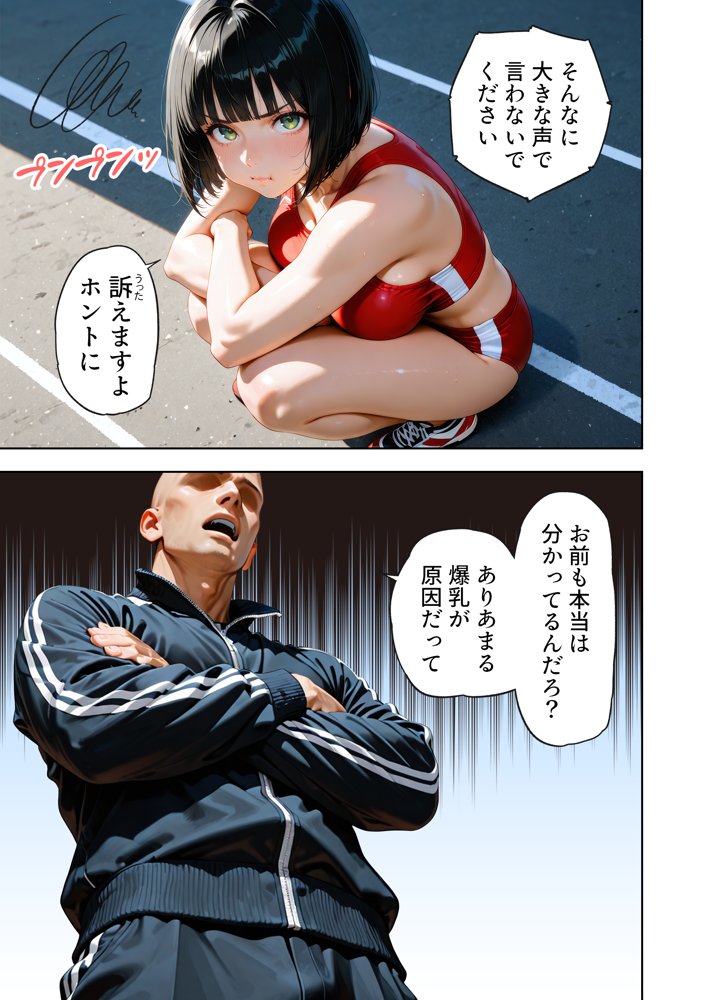 巨乳が暴れて走れませんッ！ 補欠落ちした陸上部元エースがコーチに秘密の特訓を指導してもらう話 無料エロ漫画 raw
