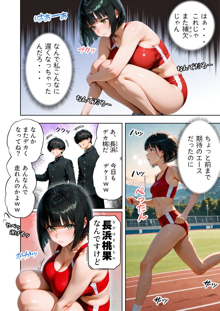 巨乳が暴れて走れませんッ！ 補欠落ちした陸上部元エースがコーチに秘密の特訓を指導してもらう話 無料エロ漫画 raw